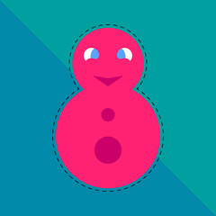 matryoshka. red russian doll. pink roly-poly toy. abstract colored background. vector illustration.