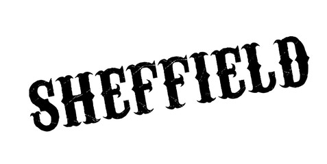 Sheffield rubber stamp. Grunge design with dust scratches. Effects can be easily removed for a clean, crisp look. Color is easily changed.