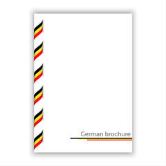 White brochure with ribbon in German tricolor, vector illustration