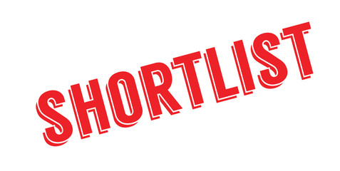 Shortlist rubber stamp. Grunge design with dust scratches. Effects can be easily removed for a clean, crisp look. Color is easily changed.