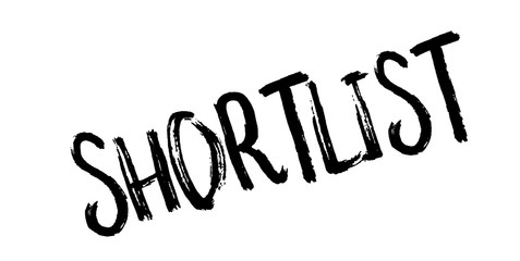 Shortlist rubber stamp. Grunge design with dust scratches. Effects can be easily removed for a clean, crisp look. Color is easily changed.
