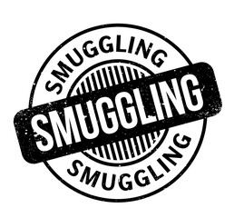 Smuggling rubber stamp. Grunge design with dust scratches. Effects can be easily removed for a clean, crisp look. Color is easily changed.