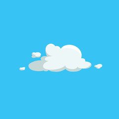 Cartoon cute cloud trendy design icon. Vector illustration of weather or sky background.
