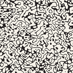 Abstract Retro Background Design. Vector Seamless Black And White Pattern.