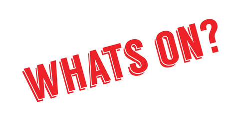 Whats On rubber stamp. Grunge design with dust scratches. Effects can be easily removed for a clean, crisp look. Color is easily changed.