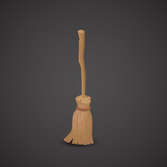 Broom stick vector icon.