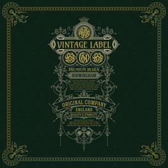 Old vintage card with floral ornament - vector