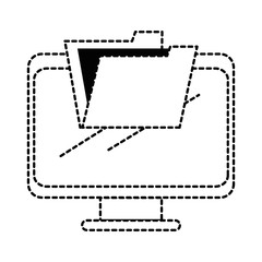 Fototapeta na wymiar computer display with folder