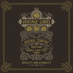 Old vintage card with floral ornament - vector