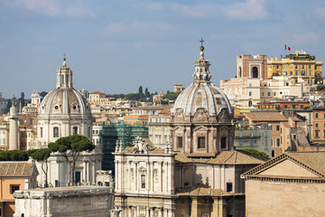 Fototapeta na wymiar roofs and cathedrals of Rome, Italy, Europe