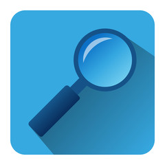 search icon with magnifier on a blue background