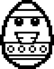 Smiling 8-Bit Cartoon Easter Egg