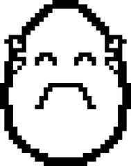 Crying 8-Bit Cartoon Egg
