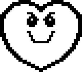 Obraz premium Evil 8-Bit Cartoon Heart