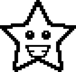 Obraz premium Smiling 8-Bit Cartoon Star