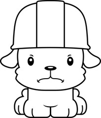 Cartoon Angry Construction Worker Puppy