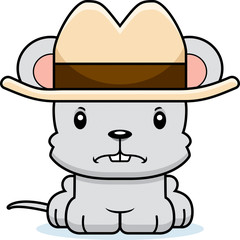 Cartoon Angry Cowboy Mouse