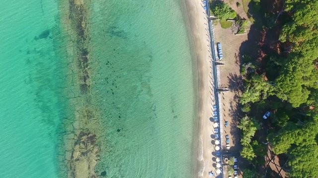 Overhead view of Torre Mozza Beach, Italy.