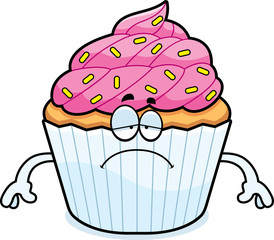 Sad Cartoon Cupcake
