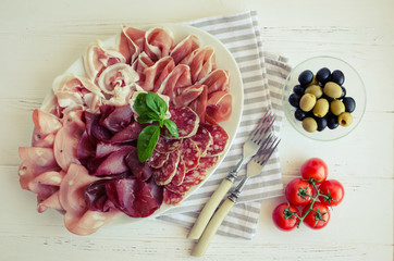 Cold smoked meat plate