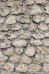 Background from the wall built from large natural stone. Texture 