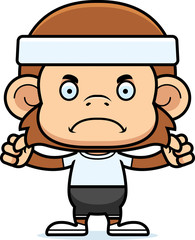 Cartoon Angry Fitness Monkey