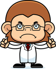 Cartoon Angry Scientist Monkey