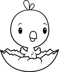 Cartoon Baby Chick Hatching