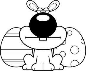 Cartoon Easter Bunny Bored