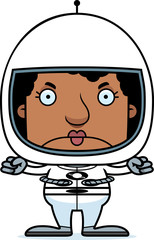 Cartoon Angry Astronaut Woman