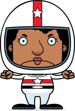 recommend clip art: Cartoon Angry Race Car Driver Woman