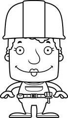 Cartoon Smiling Construction Worker Woman