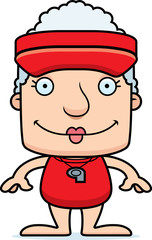 Cartoon Smiling Lifeguard Woman