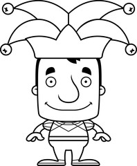 Cartoon Smiling Jester Man