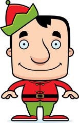 Cartoon Smiling Xmas Elf Man