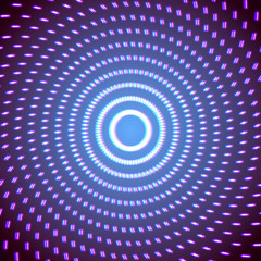 Bright shiny neon lines background with short strokes circles