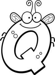 Cartoon Letter Q Bug