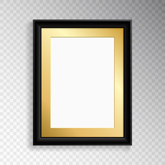 A realistic frame with a mat for photography or painting.