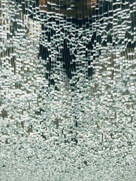 Close up of shattered glass window
