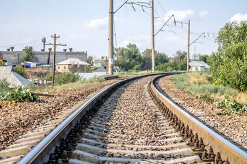 Fototapeta na wymiar Railway and poles