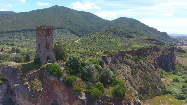 Tower of Caprona - Pisa, Italy. Aerial view.
