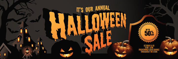 Halloween sale background illustration. EPS 10 vector.