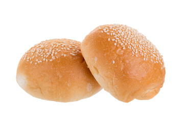 freshly baked bread isolated on white background