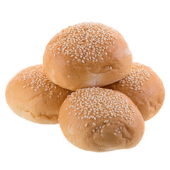 freshly baked bread isolated on white background