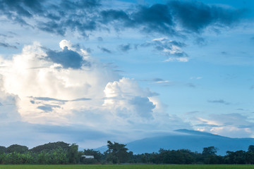 farmland countryside Thailand view / Beautiful clouds