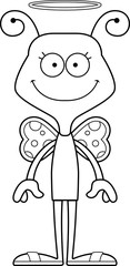 Cartoon Smiling Angel Butterfly