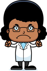 Cartoon Angry Scientist Girl