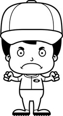 Cartoon Angry Baseball Player Boy