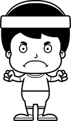 Cartoon Angry Fitness Boy
