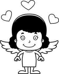 Cartoon Smiling Cupid Girl
